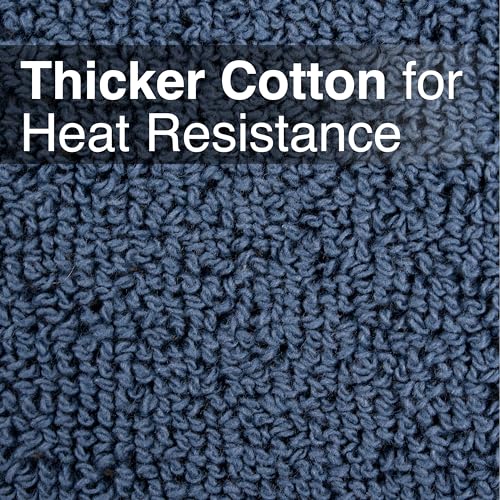 RITZ Terry Potholder & Hot Pad: Unparalleled Heat Resistant, Durable 100% Cotton – Ergonomically Designed for Optimal Grip – Easy-Care Machine Washable – 4-Pack, Federal Blue - Image 3