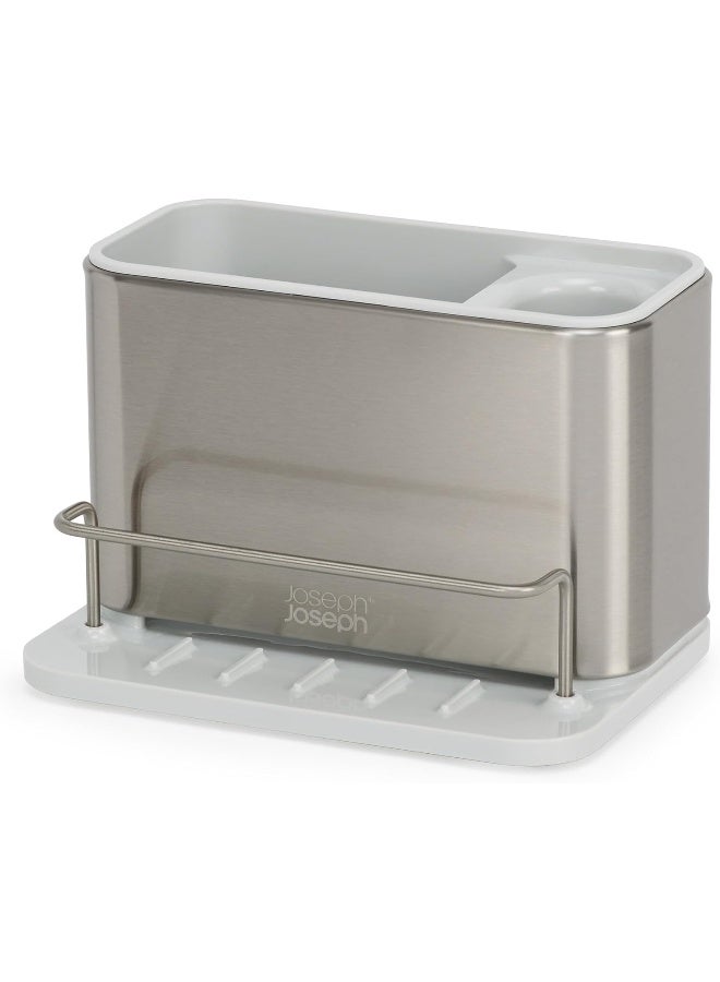 Joseph Joseph حامل أدوات المطبخ من جوزيف جوزيف سرفس، حامل أدوات مع إسفنجة، فرشاة وحامل منظف، فولاذ مقاوم للصدأ/حجر - Image 2