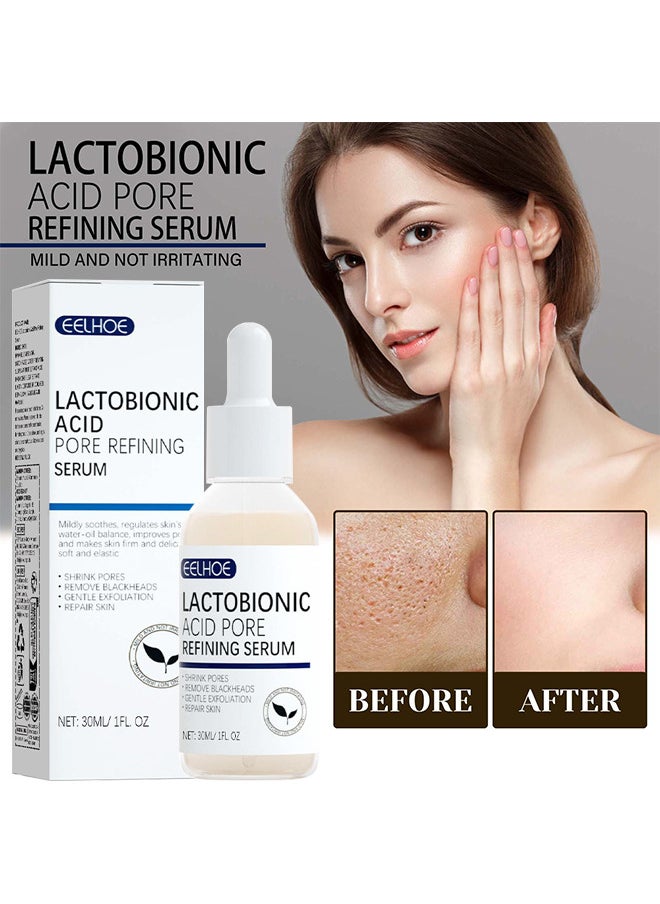 EELHOE Lactobionic Acid Pore Refining Serum, Lactobionic Acid, Pores Tightening Serum, Vegan Pore Minimizer For Men And Women Regardless Of Age, 30ML  - Image 2