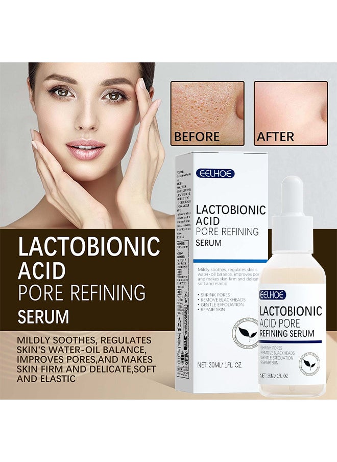 EELHOE - Lactobionic Acid Pore Refining Serum, Lactobionic Acid, Pores Tightening Serum, Vegan Pore Minimizer For Men And Women Regardless Of Age, 30ML - Image 1