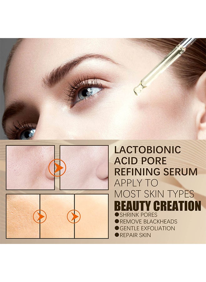 EELHOE Lactobionic Acid Pore Refining Serum, Lactobionic Acid, Pores Tightening Serum, Vegan Pore Minimizer For Men And Women Regardless Of Age, 30ML  - Image 5
