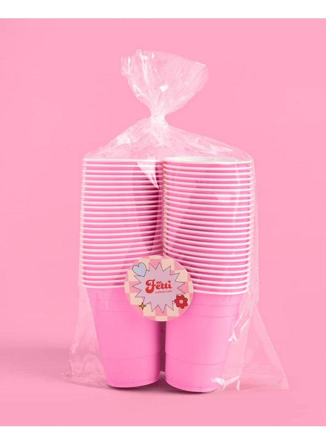 xo, Fetti Party Decorations Pink Plastic Cups - 50 Matte Disposable 16 oz Cups | Bachelorette Party, Birthday Party, Party Favors, Baby Shower Supplies - Image 4