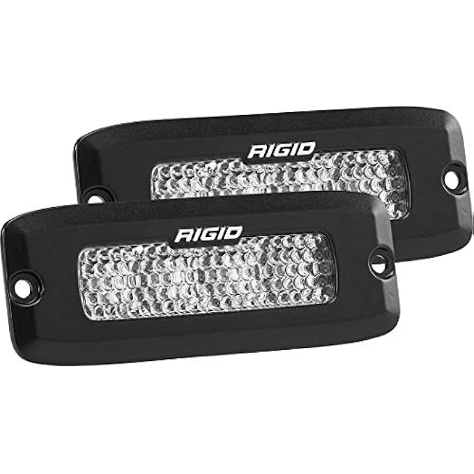 RIGID 925513 SrQ Series Pro Driving Diffused Pair Flush Mount WBlack Housing Set Of 2 Lights 925513
