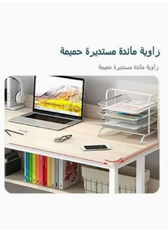 AGD Study Desk With Storage Computer Desk Beige  - Image 4