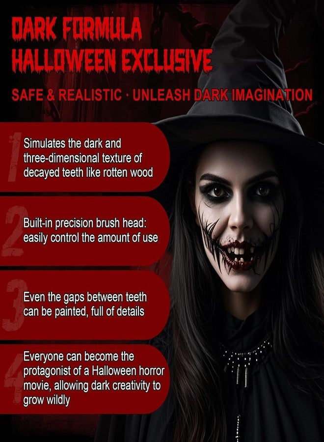 SeunKieer White Tooth Paint Black Teeth paint, Professional Instant Bright White & Black Out Makeup Tooth FX -Perfect for Vampiric Tooth Costume, Cosplay, Halloween Makeup, Theater, and Special Effects - Image 5