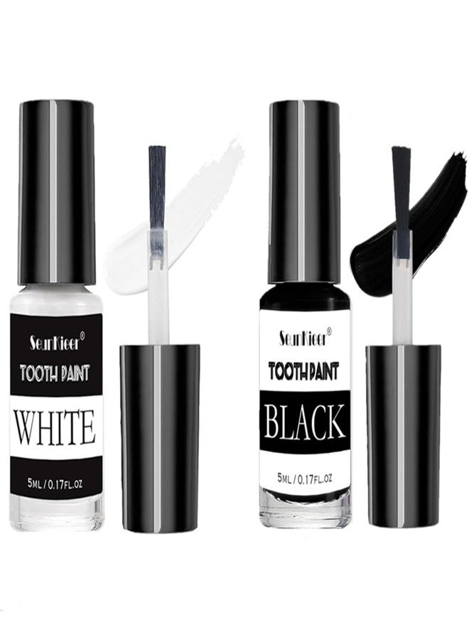SeunKieer White Tooth Paint Black Teeth paint, Professional Instant Bright White & Black Out Makeup Tooth FX -Perfect for Vampiric Tooth Costume, Cosplay, Halloween Makeup, Theater, and Special Effects - Image 1