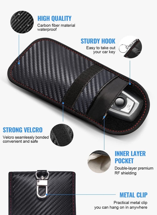lanpard Faraday Bag for Key Fob(2 Pack), Faraday Cage Protector, Car RFID Signal Blocking Key Fob Protector, Double-Layers of Shielding Carbon Fiber Material Anti-Theft Faraday Pouch - Image 5