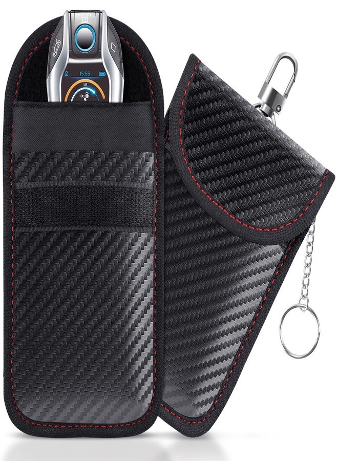 lanpard Faraday Bag for Key Fob(2 Pack), Faraday Cage Protector, Car RFID Signal Blocking Key Fob Protector, Double-Layers of Shielding Carbon Fiber Material Anti-Theft Faraday Pouch - Image 1