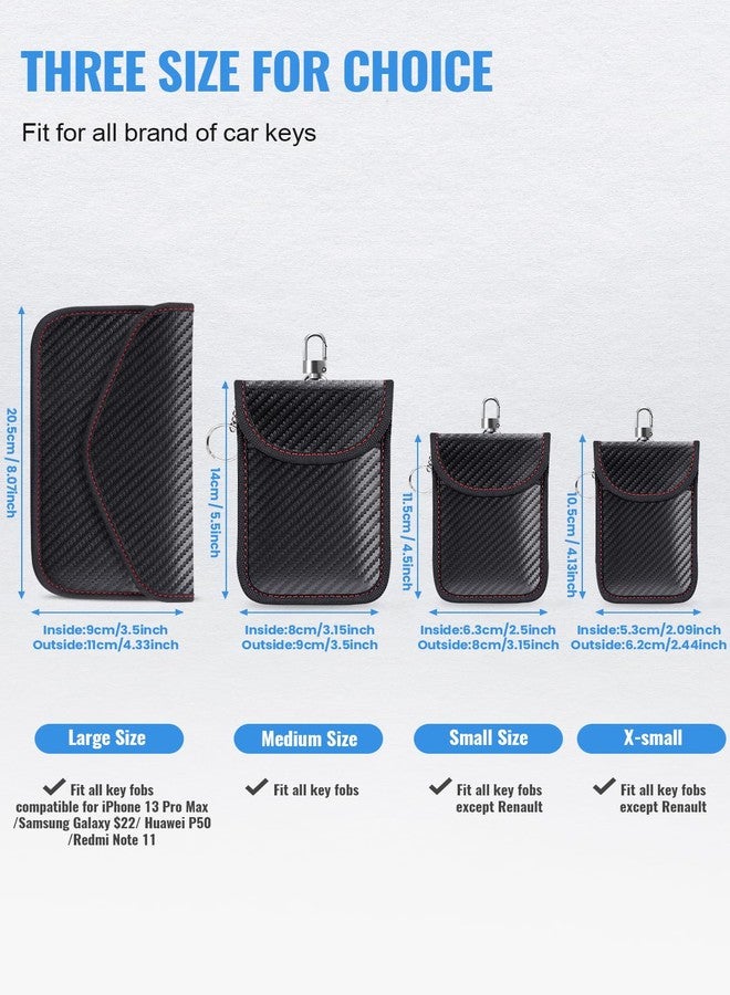 lanpard Faraday Bag for Key Fob(2 Pack), Faraday Cage Protector, Car RFID Signal Blocking Key Fob Protector, Double-Layers of Shielding Carbon Fiber Material Anti-Theft Faraday Pouch - Image 2