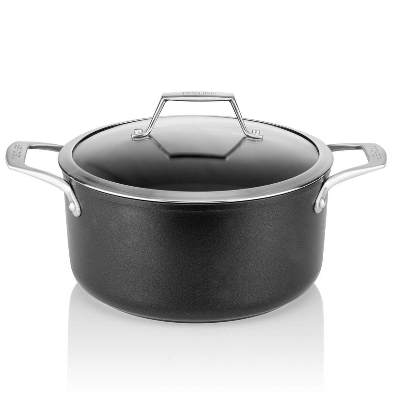 TECHEF  Onyx Collection  5quart Soup Pot with Glass Lid coated with New Teflon Platinum NonStick Coating PFOA Free 5quart