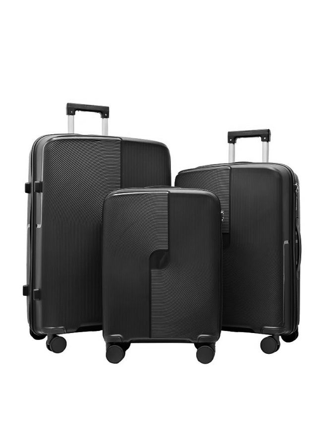 Premium 4-Piece Hard Shell Luggage Set - Lightweight & Durable Polypropylene Suitcases with Smooth-Spinning 360° Multi-Directional Wheels, Built-in Combination Lock & Retractable Handle, 20"/24"/28"/32" Inch Sizes Available - Heavy Duty Travel Solution  - Image 4