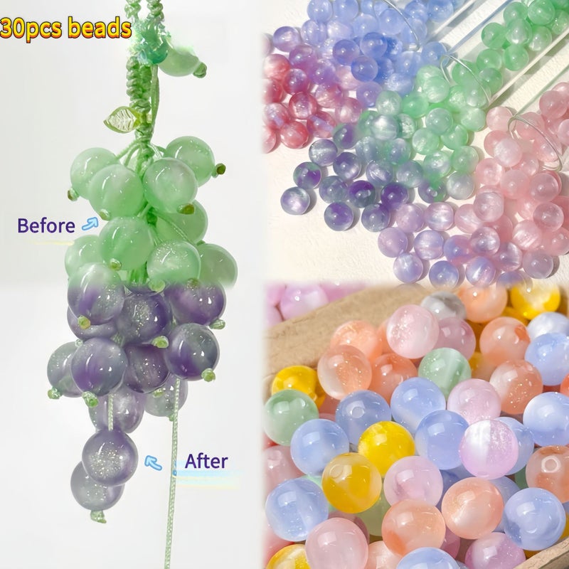 30 Pieces Green Photochromic Resin Beads Handmade Jewelry Making - Image 1