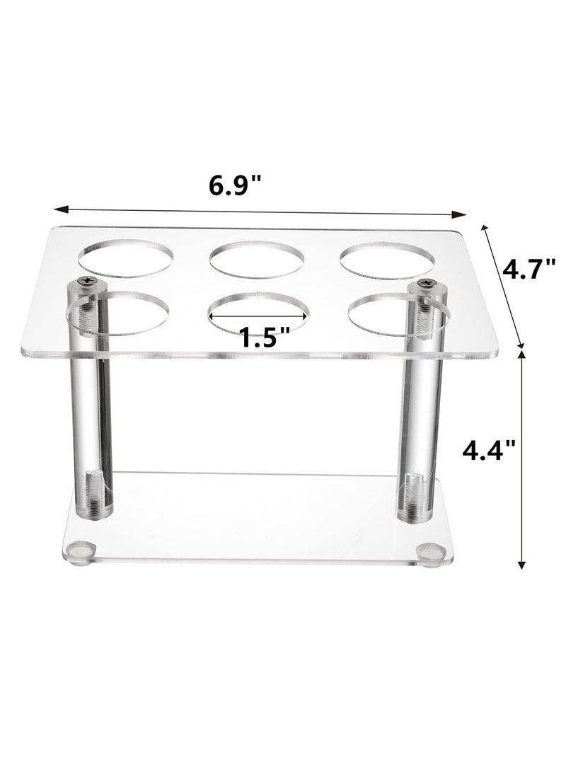 Excefore 2 Pack Acrylic Cone Holder with 6 Holes, Clear Ice Cream Display Stand, Waffle Roll Cone Holder, Cone Holder Stand for Wedding, Birthday, Restaurant, Party - Image 2