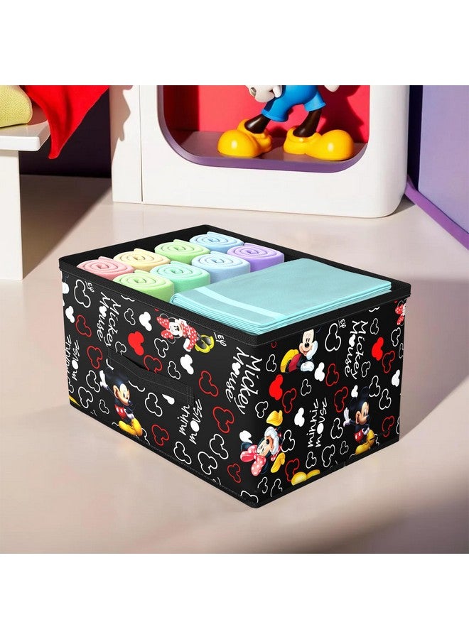 Kuber Industries Storage Box|Toy Box Storage For Kids|Foldable Storage Box|Disney Mickey Print|Foldable & Space Saver|Black - Image 2