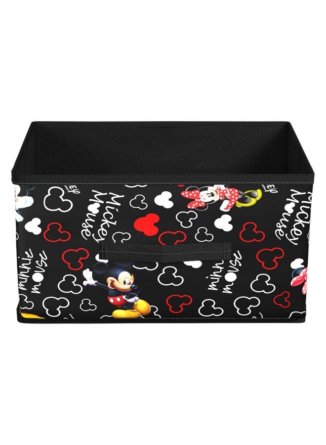 Kuber Industries Storage Box|Toy Box Storage For Kids|Foldable Storage Box|Disney Mickey Print|Foldable & Space Saver|Black - Image 1