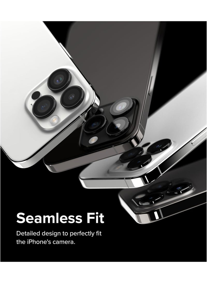 ELTRAZONE Camera Lens Frame Glass Compatible with iPhone 15 Pro Max - Black - Image 2