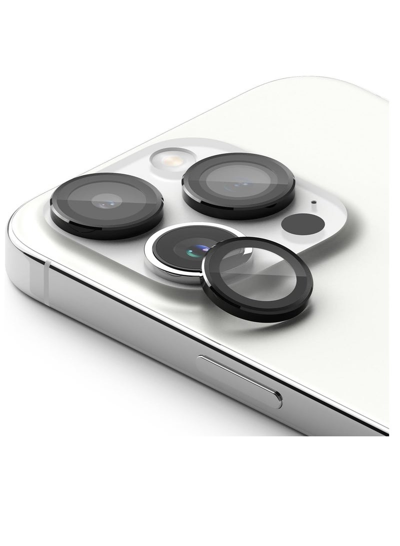 ELTRAZONE Camera Lens Frame Glass Compatible with iPhone 15 Pro Max - Black - Image 1