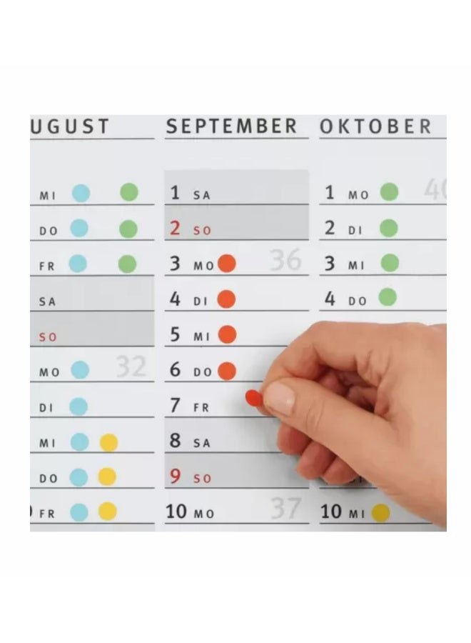 هيرما ملصقات متعددة الأغراض / نقاط ملونة، Ø 19 مم، دائرية، بيضاء، ورق خلفي غير لامع مثقب - Image 5