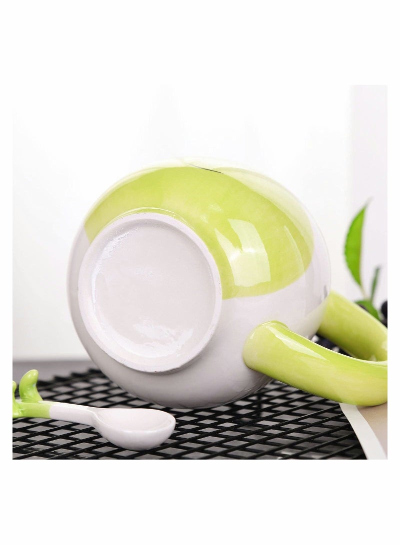 شو وو Cute Coffee Mug Frog Animal Ceramic with Spoon Funny Novelty Cup, Gift,14.11 OZ - Image 4