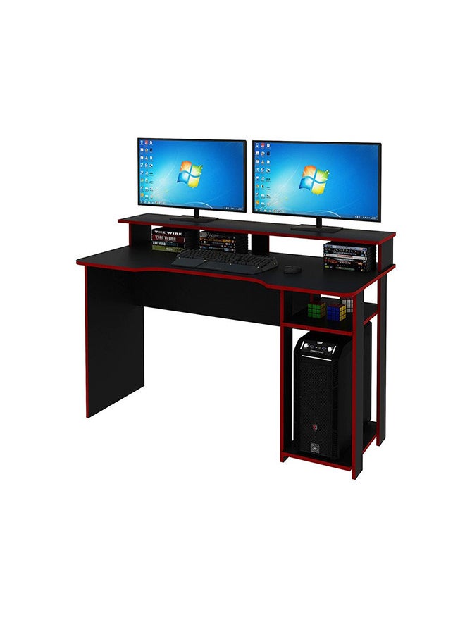 DANUBE HOME Atlaz Gaming Desk Computer Table Office Desk Workstation Modern Pc Laptop Gaming Table Wooden Study Table For Home Office L 136x60x89.5 Cm Red/Black  - Image 3