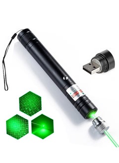 Laser Pointer, Green Laser Pointer High Power Long Range, Rechargeable with USB, Suitable Presentation, Night Outdoor Work, Camping Hiking Hunting