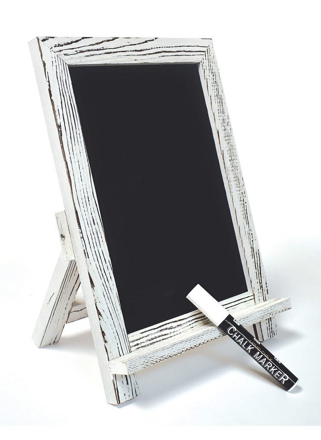 Framed Tabletop Chalkboard Sign, 9.5" X 14", Rustic Wood Frame, Small Magnetic Chalkboard With Built-In Ledge And Folding Stand, One White Chalk Marker Included,(Whitewash) - pzsku/Z81C66B0F398157BB7D04Z/45/_/1731922476/d7213095-af31-4022-ab92-a24e6e61c379