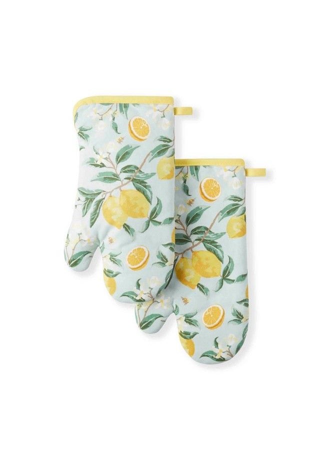 Martha stewart - Lemon Whimsy Oven Mitt 2Pack Set Yellow 7"X13" - Image 1