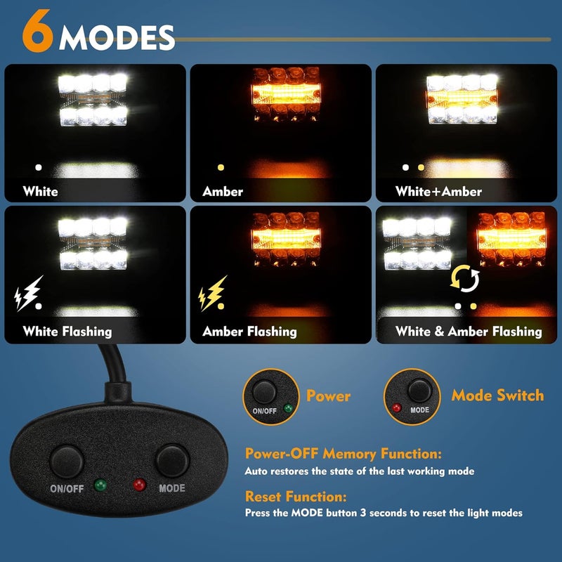 EverBrite 2PCS 48W LED Light Pods with 6 Modes and Memory Function for Off-Road Use - Image 2