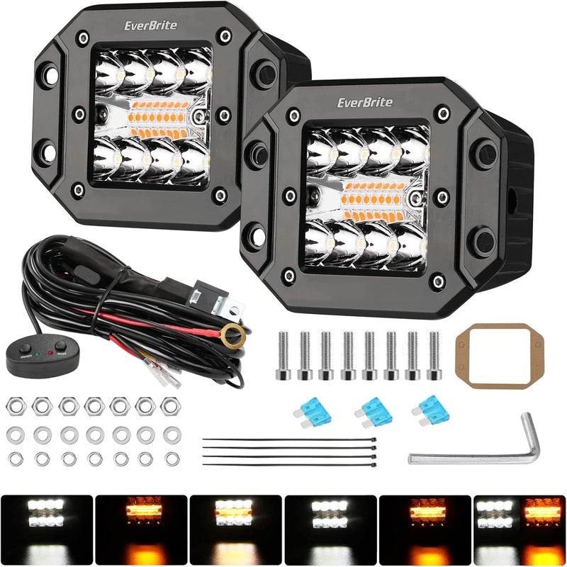 EverBrite 2PCS 48W LED Light Pods with 6 Modes and Memory Function for Off-Road Use - Image 1