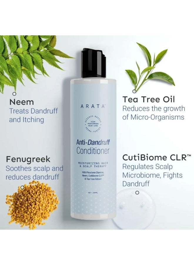 Arata Anti-Dandruff Conditioner (200ML) | with Neem, CutiBiome CLR & Tea Tree Extract | Soothes Itchy Scalp, Moisturizes & Controls Flakes | for All Hair Types - Image 4