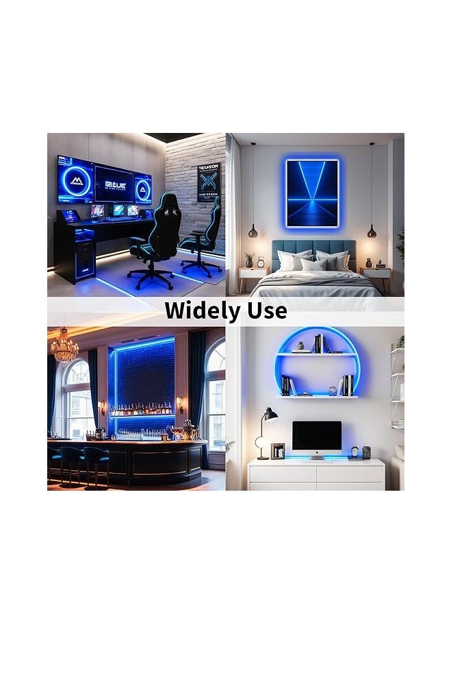 iNextStation 12V Blue LED Strip Light, 16.4ft/5M 300 LEDs SMD5050 Flexible Cuttable LED Tape Light, LED Strip Light for Indoor Home Kitchen Bar Festival Decoration (Power Adapter Not Included) - Image 2