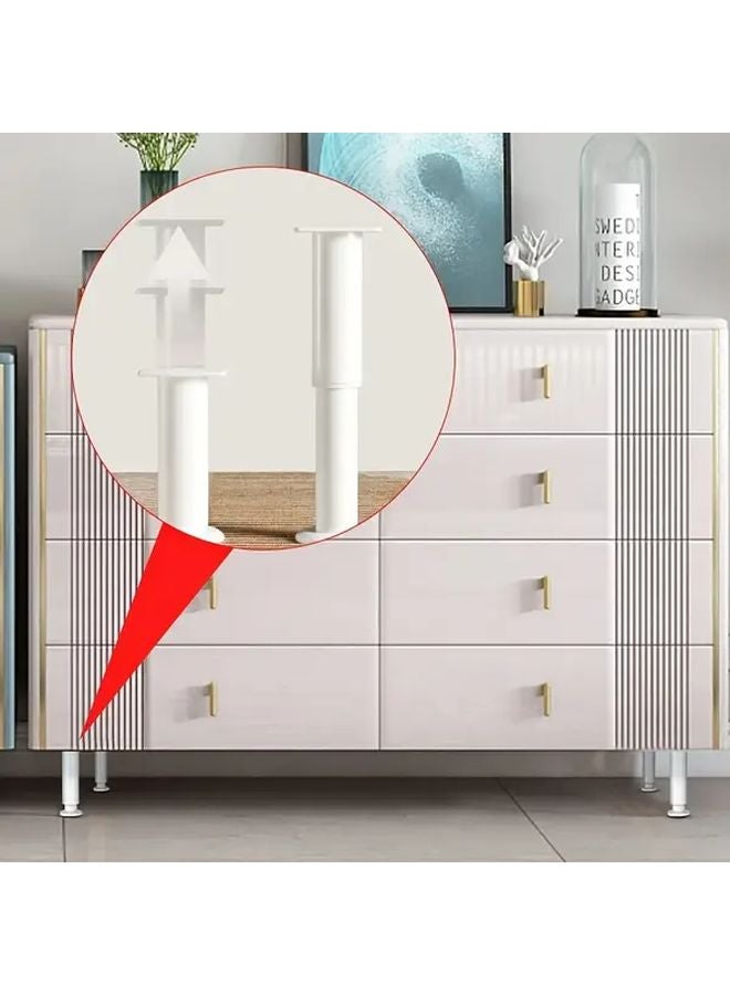 قطعتان من أرجل الأثاث القابلة لتعديل الارتفاع، قاعدة معدنية بيضاء متينة على شكل حرف A، 3.15 إلى 4.72 بوصة - Image 3