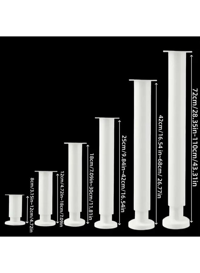 قطعتان من أرجل الأثاث القابلة لتعديل الارتفاع، قاعدة معدنية بيضاء متينة على شكل حرف A، 3.15 إلى 4.72 بوصة - Image 4