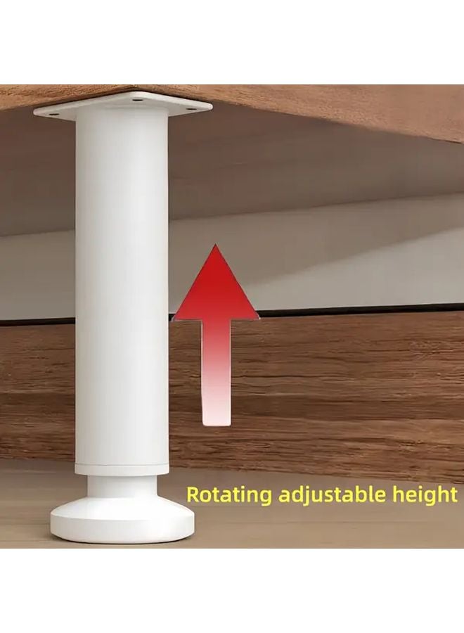 قطعتان من أرجل الأثاث القابلة لتعديل الارتفاع، قاعدة معدنية بيضاء متينة على شكل حرف A، 3.15 إلى 4.72 بوصة - Image 5