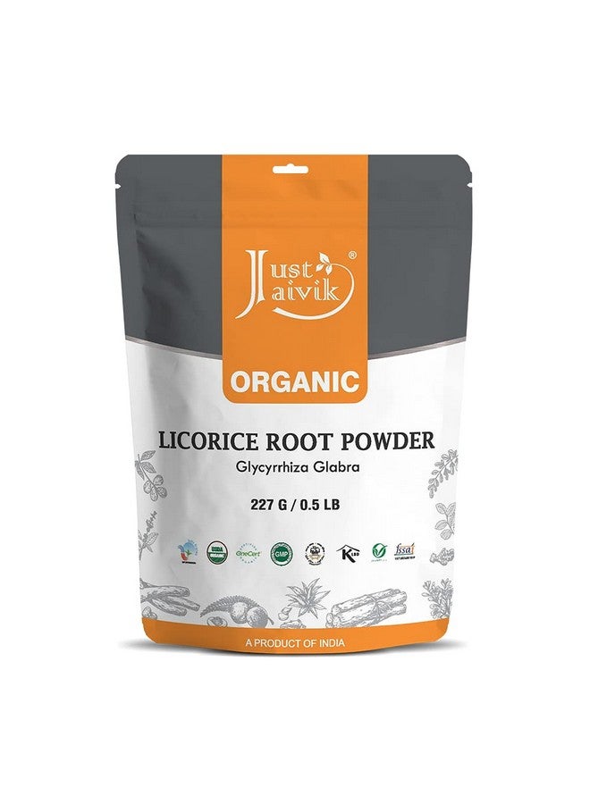 Just Jaivik 100% Organic Licorice Root Powder Mulethi Powder 227 G / 0.5 Lb Pack (Glycyrrhiza Glabra) / Yastimadu Powder An Usda Organic Certified Herb - Image 1