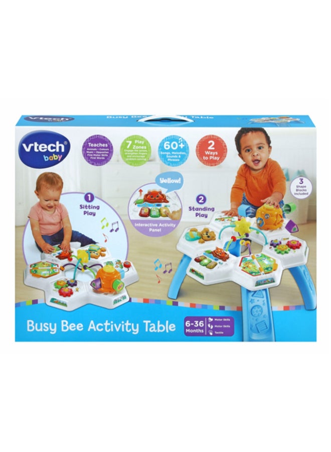 vtech Busy Bee 2-in-1 Activity Table with Music, Shape Sorter & Learning Zones for Babies & Toddlers - Image 1