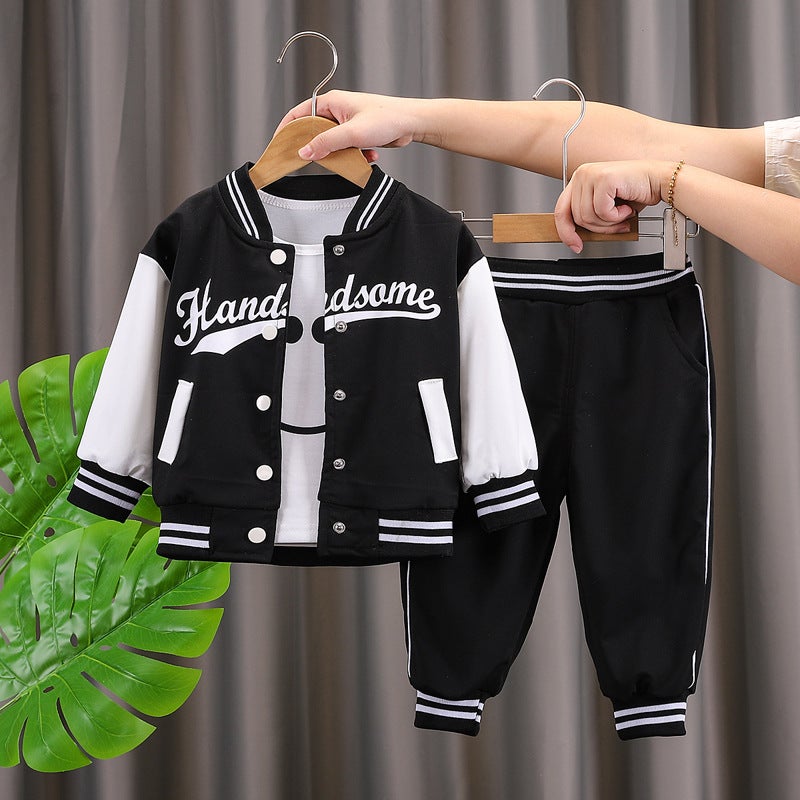 1-year-old boy's baseball suit Autumn 2 children's spring and autumn clothes 3 baby handsome Korean two-piece set 4 children - Image 4