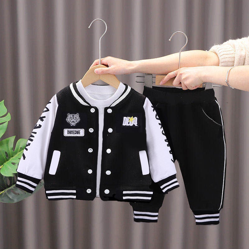 1-year-old boy's baseball suit Autumn 2 children's spring and autumn clothes 3 baby handsome Korean two-piece set 4 children - Image 2