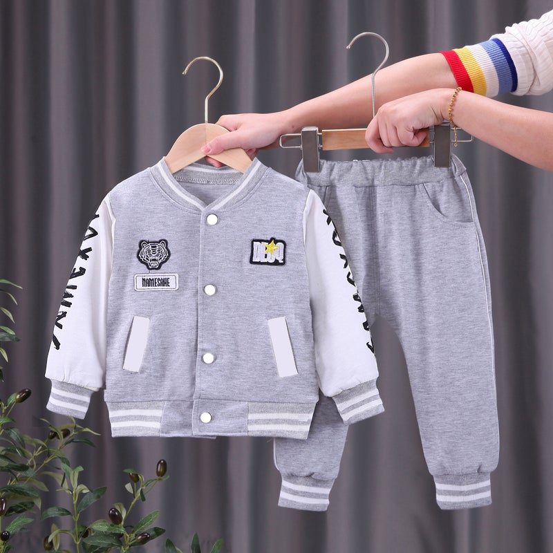 1-year-old boy's baseball suit Autumn 2 children's spring and autumn clothes 3 baby handsome Korean two-piece set 4 children - Image 5