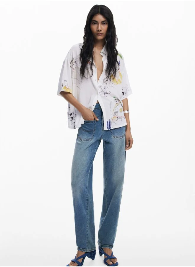 DESIGUAL Short-Sleeve Shirt Faces