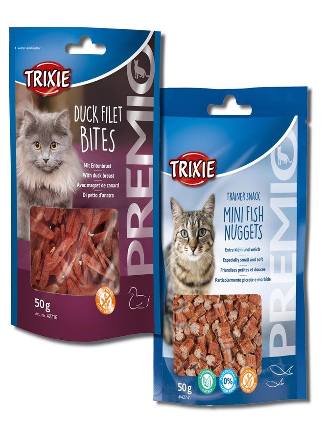 تريكسي مجموعة تريكسي لمكافآت القطط، تتكون من شطائر تونة بريميو وقطع فيليه البط بريميو، مكافآت غنية بالعناصر الغذائية للقطط، مناسبة لجميع السلالات - (عبوة من قطعتين) - Image 1
