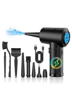 Cordless Electric Air Duster with 6 Nozzle Attachment Handheld Portable 51000 RPM Blower for Cleaning Computer Keyboards Save on Replacement Canned Air Bottles Fees