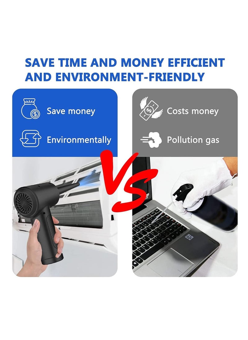 Generic - Cordless Electric Air Duster with 6 Nozzle Attachment Handheld Portable 51000 RPM Blower for Cleaning Computer Keyboards Save on Replacement Canned Air Bottles Fees - Image 1
