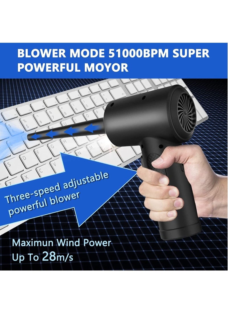 Generic - Cordless Electric Air Duster with 6 Nozzle Attachment Handheld Portable 51000 RPM Blower for Cleaning Computer Keyboards Save on Replacement Canned Air Bottles Fees - Image 1