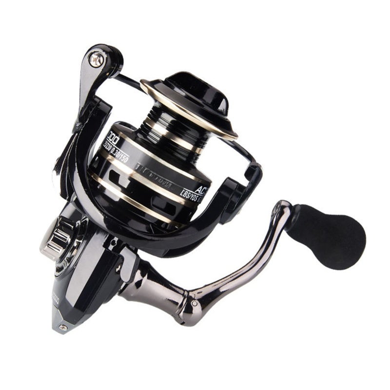 DEUKIO Mini Spinning Reel Ac4000 Super Compact Design Spinning Reel - High Strength Metal Interchangeable Handle Fishing Reel for Freshwater Saltwater Fishing - Image 1