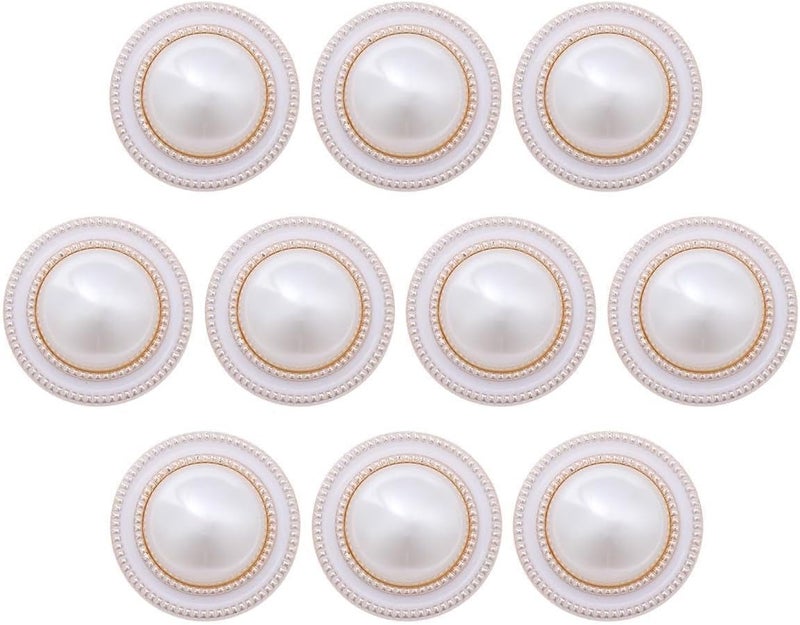 10pcs Round Pearl Buttons for Coat Clothes DIY Sewing Handcraft Tools Removable 25mm Fasteners for Jackets and Garments Craft Adornment - Image 1