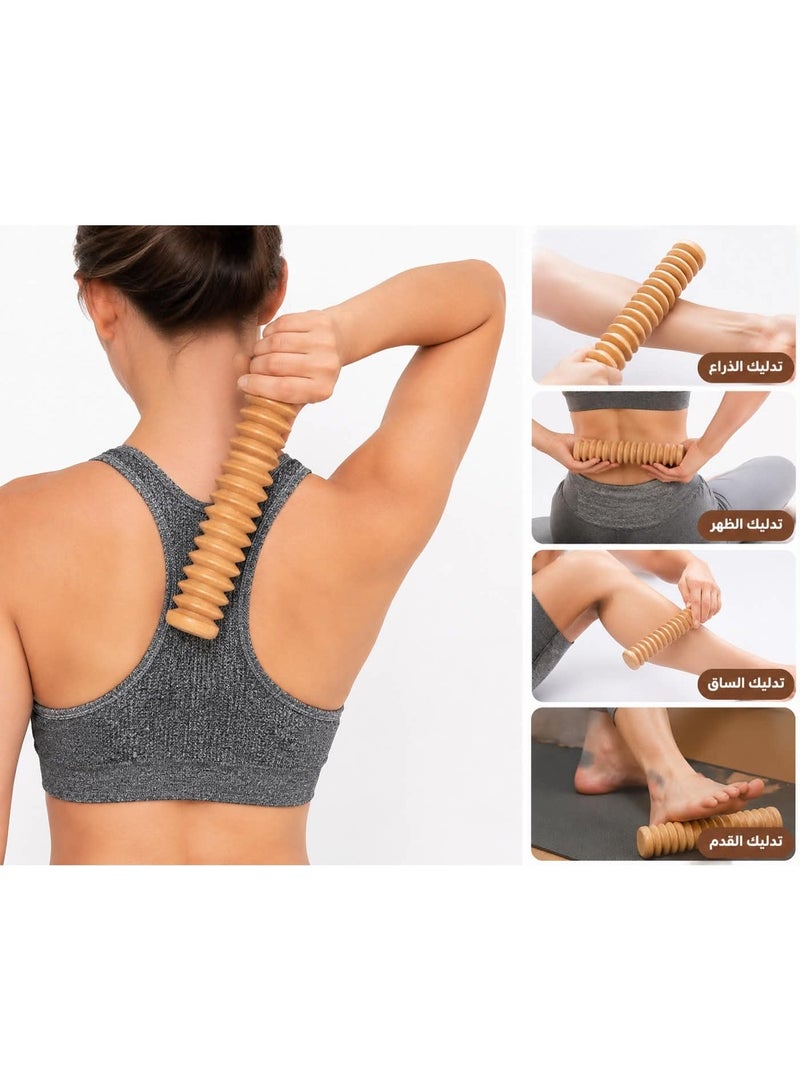 Wooden Foot and Body Massager Stick Foot and Full Body Massager Multi-Purpose Handheld Portable Leg Back Neck Shoulder Foot Pain Relief Tools - Image 1
