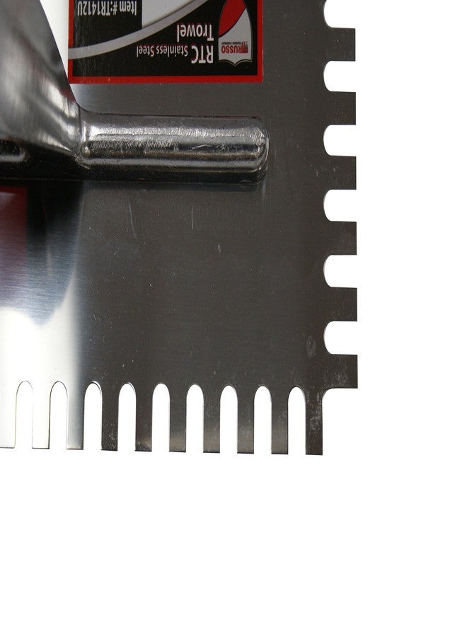 RTC Steel Notched Tile Trowel 1/4 x 1/2" U Notch - Image 2
