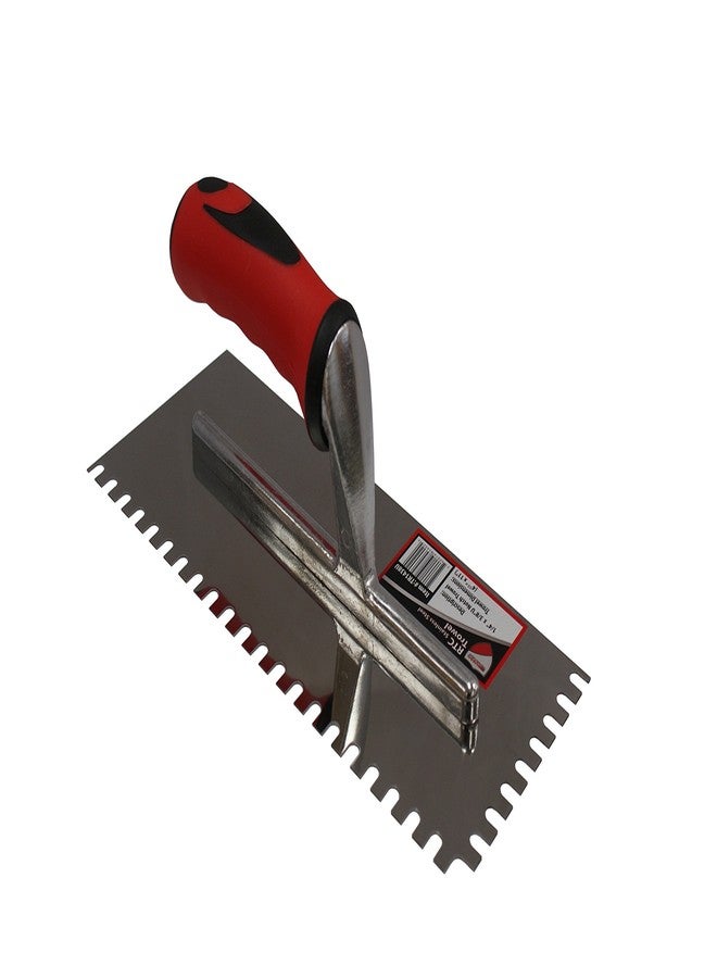 RTC Steel Notched Tile Trowel 1/4 x 1/2" U Notch - Image 1