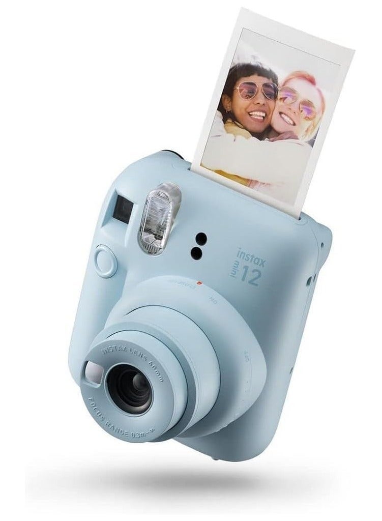 Instax instax mini 12 instant film camera, auto exposure with Built-in selfie lens, Pastel Blue  - Image 1